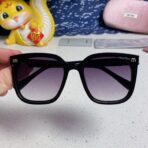 GLIMPSE SQUARE SUNGLASSES 554616 IN BLACK ACETATE GREY SMOKE LENS - 图片 9