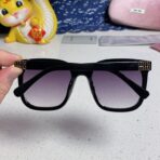 GLIMPSE SQUARE SUNGLASSES 554616 IN BLACK ACETATE GREY SMOKE LENS - 图片 6
