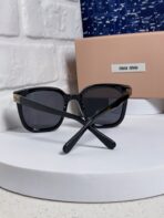 GLIMPSE SQUARE SUNGLASSES 554617 IN BLACK ACETATE BLACK LENS - 图片 3