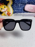 GLIMPSE SQUARE SUNGLASSES 554617 IN BLACK ACETATE BLACK LENS - 图片 6