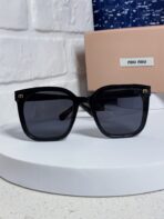 GLIMPSE SQUARE SUNGLASSES 554617 IN BLACK ACETATE BLACK LENS - 图片 10
