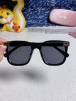 GLIMPSE SQUARE SUNGLASSES 554617 IN BLACK ACETATE BLACK LENS - 图片 8