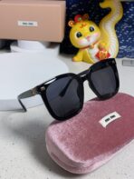 GLIMPSE SQUARE SUNGLASSES 554617 IN BLACK ACETATE BLACK LENS - 图片 9