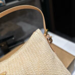 CROCHET SHOULDER BAG 38 IN BEIGE WOVEN RAFFIA - 图片 8