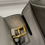 HALZAN 25 HANDLE BAG IN GREY GRAINED CALFSKIN - 图片 5