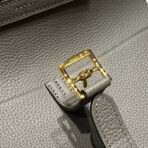 HALZAN 25 HANDLE BAG IN GREY GRAINED CALFSKIN - 图片 8
