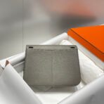 HALZAN 25 HANDLE BAG IN GREY GRAINED CALFSKIN - 图片 9