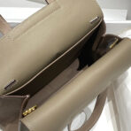 HALZAN 25 HANDLE BAG IN COFFEE BROWN GRAINED CALFSKIN - 图片 3