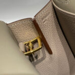HALZAN 25 HANDLE BAG IN COFFEE BROWN GRAINED CALFSKIN - 图片 5