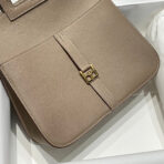 HALZAN 25 HANDLE BAG IN COFFEE BROWN GRAINED CALFSKIN - 图片 6