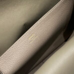 HALZAN 25 HANDLE BAG IN COFFEE BROWN GRAINED CALFSKIN - 图片 7
