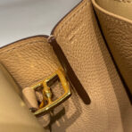 HALZAN 25 HANDLE BAG IN TORTILLA BROWN GRAINED CALFSKIN - 图片 5