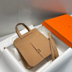 HALZAN 25 HANDLE BAG IN TORTILLA BROWN GRAINED CALFSKIN - 图片 7
