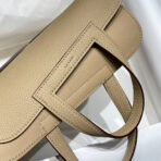 HALZAN 25 HANDLE BAG IN TAN BROWN GRAINED CALFSKIN - 图片 5