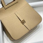 HALZAN 25 HANDLE BAG IN TAN BROWN GRAINED CALFSKIN - 图片 3