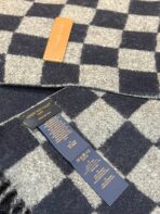 DAMIER SCARF 180 CM IN MIDNIGHT BLUE MIX GRAY CASHMERE 388316 - 图片 7