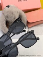 GLIMPSE SQUARE SUNGLASSES 555823 IN BLACK ACETATE - 图片 6