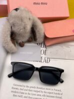 GLIMPSE SQUARE SUNGLASSES 555823 IN BLACK ACETATE - 图片 4