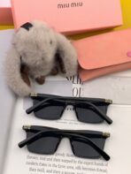 GLIMPSE SQUARE SUNGLASSES 555823 IN BLACK ACETATE - 图片 7