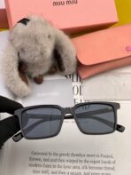 GLIMPSE SQUARE SUNGLASSES 555823 IN BLACK ACETATE - 图片 2