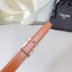 CL MEDIUM 25 MM REVERSIBLE FRAMED TRIOMPHE BELT BLACK AND BRONZE BROWN CALFSKIN SILVER HARDWARE - 图片 9