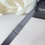 CL MEDIUM 25 MM REVERSIBLE FRAMED TRIOMPHE BELT BLACK CALFSKIN LIGHT SILVER HARDWARE - 图片 9