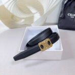 CL MEDIUM 25MM REVERSIBLE FRAMED TRIOMPHE BELT BLACK CALFSKIN LIGHT GOLD HARDWARE - 图片 3