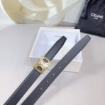 CL MEDIUM 25MM REVERSIBLE FRAMED TRIOMPHE BELT BLACK CALFSKIN LIGHT GOLD HARDWARE - 图片 8