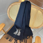 HARE WOOL CASHMERE SCARF 180 CM BLACK 394452 - 图片 6