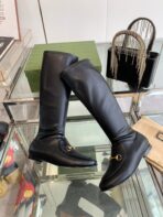 GG KNEE HIGH BOOTS WITH HORSEBIT IN BLACK CALFSKIN - 图片 6