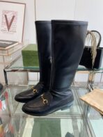GG KNEE HIGH BOOTS WITH HORSEBIT IN BLACK CALFSKIN - 图片 3