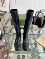 GG KNEE HIGH BOOTS WITH HORSEBIT IN BLACK CALFSKIN - 图片 2