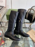 GG KNEE HIGH BOOTS WITH HORSEBIT IN BLACK CALFSKIN - 图片 9