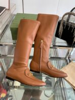 GG KNEE HIGH BOOTS WITH HORSEBIT IN CHOCOLATE BROWN CALFSKIN - 图片 7