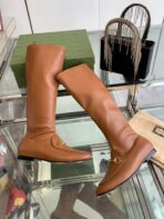 GG KNEE HIGH BOOTS WITH HORSEBIT IN CHOCOLATE BROWN CALFSKIN - 图片 8