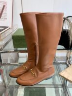 GG KNEE HIGH BOOTS WITH HORSEBIT IN CHOCOLATE BROWN CALFSKIN - 图片 9