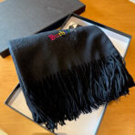 CLASSIC SCARF 200 CM IN BLACK CASHMERE  402267 - 图片 7