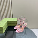 CRYSTAL HORSEBIT STRAPPY SANDAL 10.5CM IN LIGHT PINK PATENT LEATHER - 图片 9