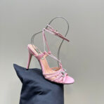 CRYSTAL HORSEBIT STRAPPY SANDAL 10.5CM IN LIGHT PINK PATENT LEATHER - 图片 6