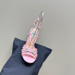 CRYSTAL HORSEBIT STRAPPY SANDAL 10.5CM IN LIGHT PINK PATENT LEATHER - 图片 7