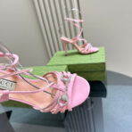 CRYSTAL HORSEBIT STRAPPY SANDAL 10.5CM IN LIGHT PINK PATENT LEATHER - 图片 8