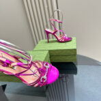 CRYSTAL HORSEBIT STRAPPY SANDAL 10.5CM IN HOT PINK PATENT LEATHER - 图片 2