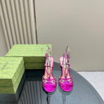 CRYSTAL HORSEBIT STRAPPY SANDAL 10.5CM IN HOT PINK PATENT LEATHER - 图片 4