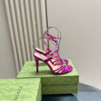 CRYSTAL HORSEBIT STRAPPY SANDAL 10.5CM IN HOT PINK PATENT LEATHER - 图片 5