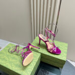 CRYSTAL HORSEBIT STRAPPY SANDAL 10.5CM IN HOT PINK PATENT LEATHER - 图片 6
