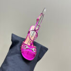 CRYSTAL HORSEBIT STRAPPY SANDAL 10.5CM IN HOT PINK PATENT LEATHER - 图片 7