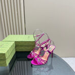 CRYSTAL HORSEBIT STRAPPY SANDAL 10.5CM IN HOT PINK PATENT LEATHER - 图片 8