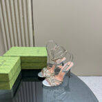 CRYSTAL HORSEBIT STRAPPY SANDAL 10.5CM IN PASTEL YELLOW PATENT LEATHER - 图片 2