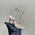 CRYSTAL HORSEBIT STRAPPY SANDAL 10.5CM IN PASTEL YELLOW PATENT LEATHER - 图片 3
