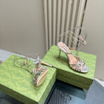 CRYSTAL HORSEBIT STRAPPY SANDAL 10.5CM IN PASTEL YELLOW PATENT LEATHER - 图片 8